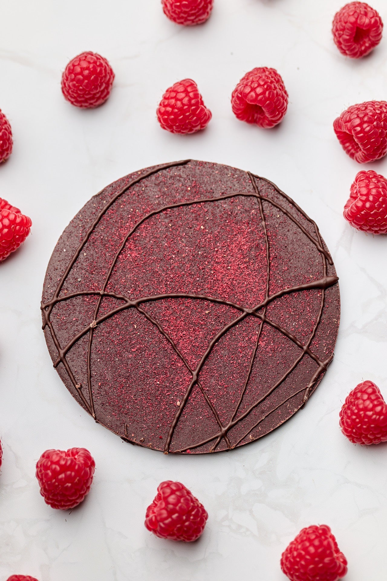 Disk | Raspberry | French Dark Chocolate | 62% Cacao | 80g
